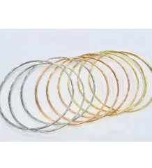 Multi color chooriyan bangles in gold color, silver color, and rose gold color metallic hoops for artificial jewellery online shopping in Lahore.